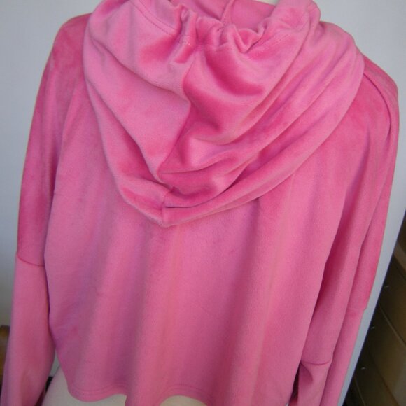 Juicy Couture XL Pink Super Soft Velour Bling Pullover Hoodie Sleepwear - Picture 2 of 5